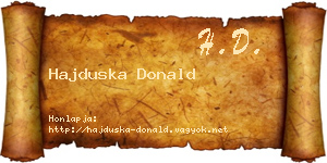 Hajduska Donald névjegykártya
